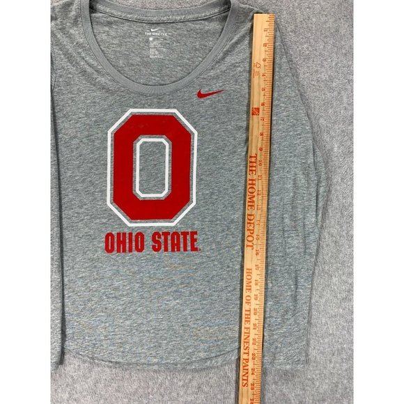 Ohio State Buckeyes Nike Scoop Neck Tee Shirt (Women's Small) Gray - Picture 4 of 12